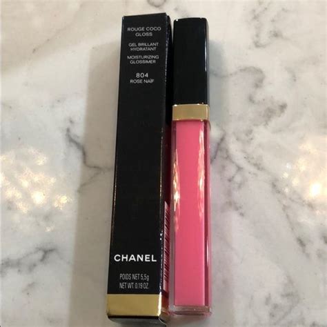 chanel rose naif gloss|Chanel gold lip gloss.